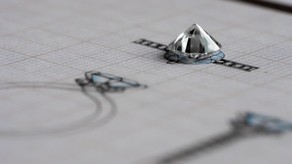 Gemstone jewelry. Diaond ring design background